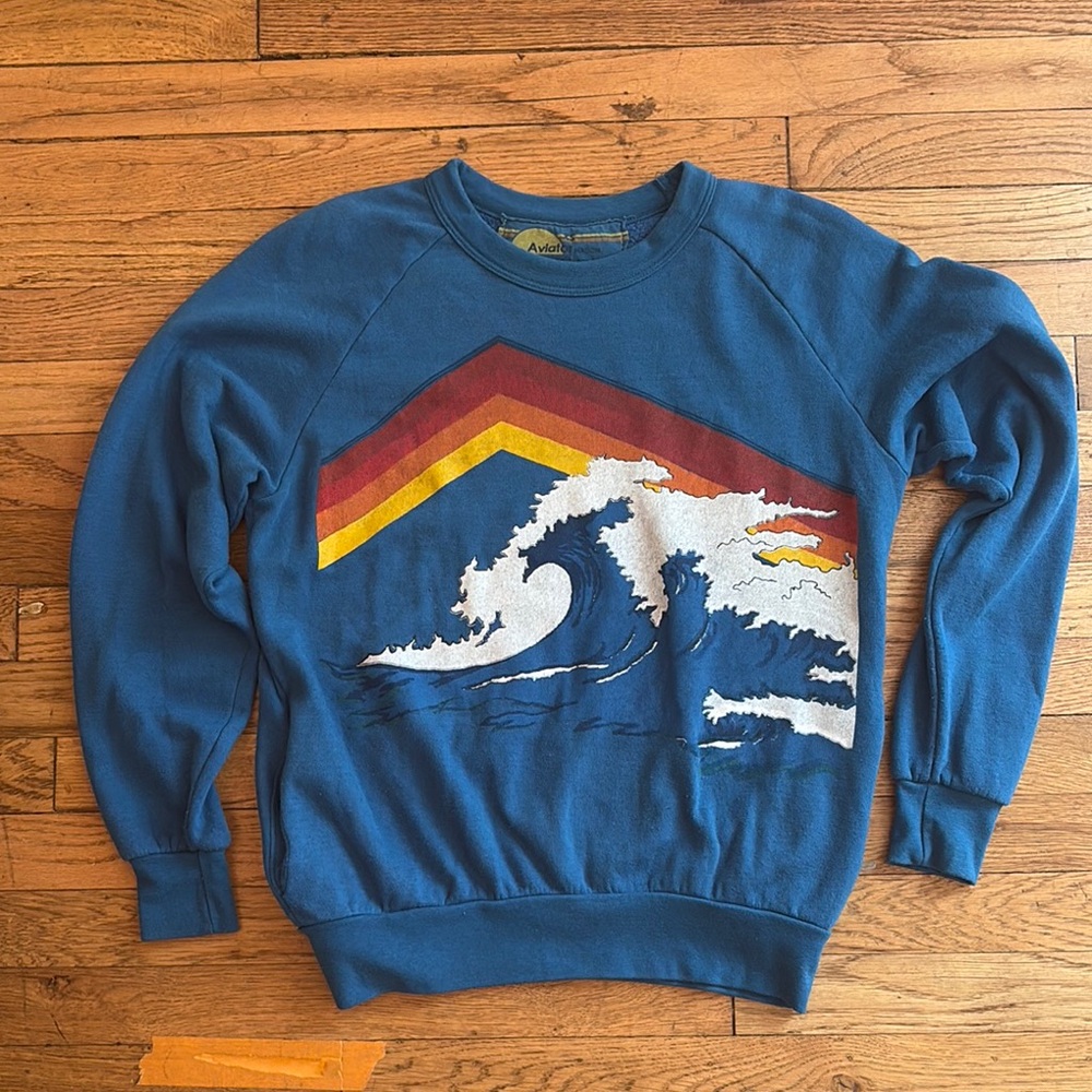 Aviator Nation Blue and Red Retro Sweatshirt